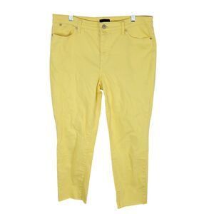 Talbots Womens Size 10 Yellow Solid Slim Ankle Jeans